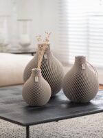 ICONIC HOME Vaso Sfera Set di 3 Cozy Greige