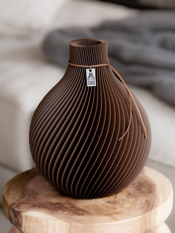 ICONIC HOME Vase Sphere choco brown