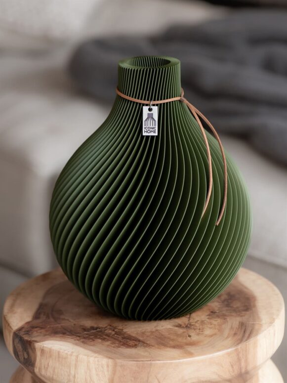 ICONIC HOME Vase Sphere moss green