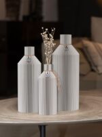 ICONIC HOME Vase Straight Set mit Flachs dekoriert