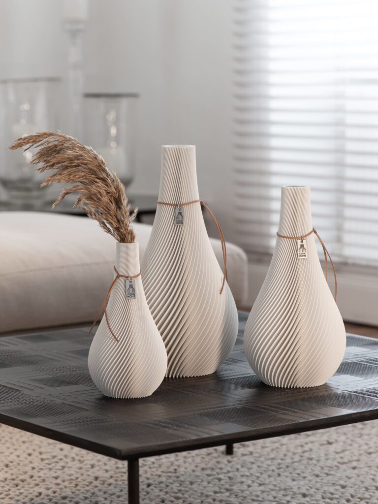 ICONIC HOME Vase Twist 3er Set Pure Whit High Resolution