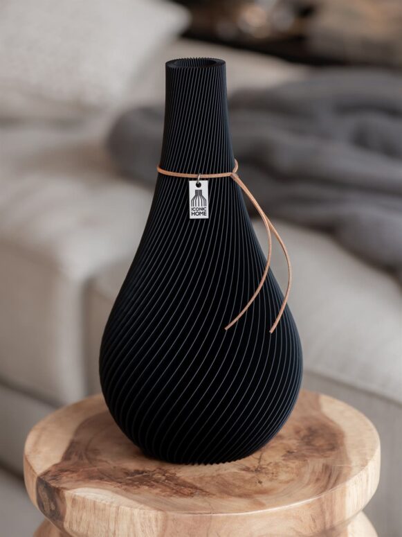 ICONIC HOME Vase Twist deep black