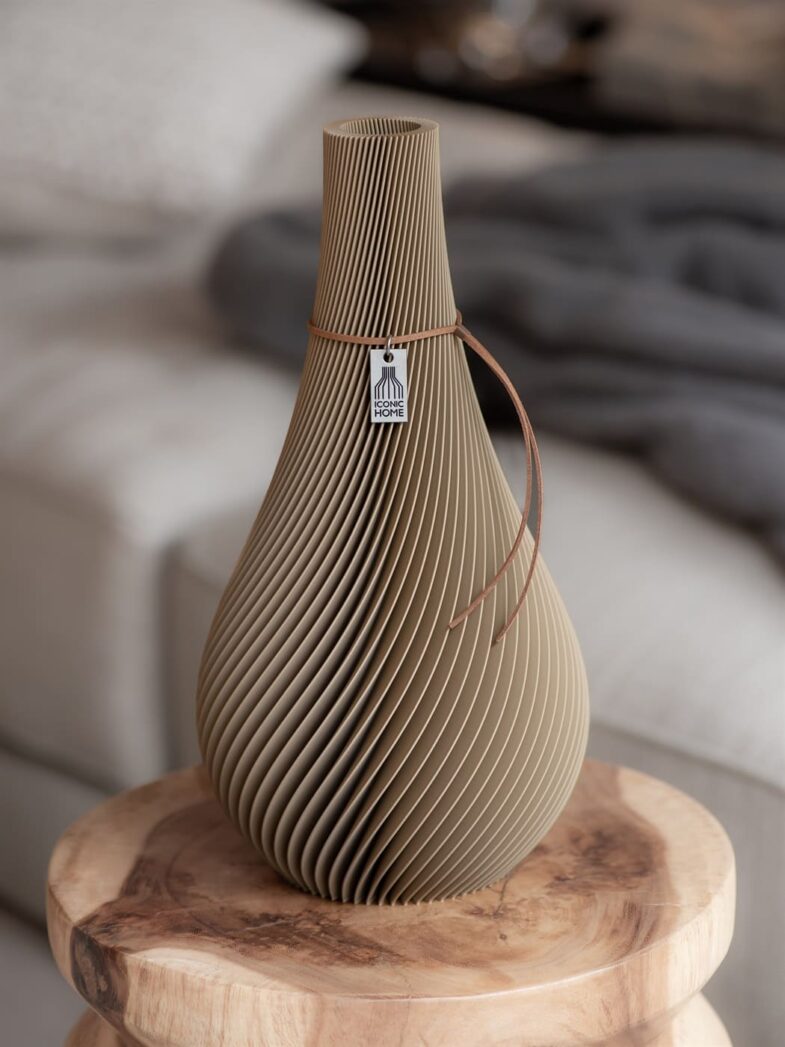 ICONIC HOME Vase Twist chêne naturel