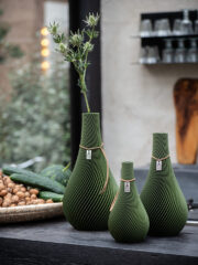 ICONIC HOME Vases Twist en lot de trois en vert