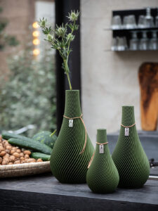 ICONIC HOME Vases Twist Set of 3 green
