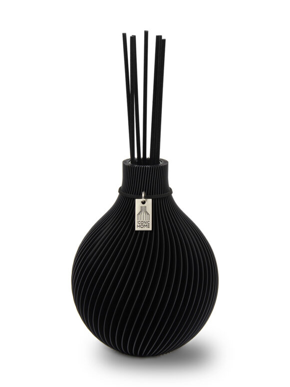 Raumduft Diffuser Duftvase Sphere mit Duftstäbchen von ICONIC HOME in deep black