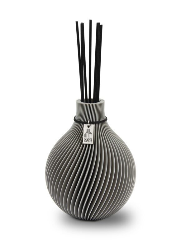 Raumduft Diffuser Duftvase Sphere mit Duftstäbchen von ICONIC HOME in dreamy gray