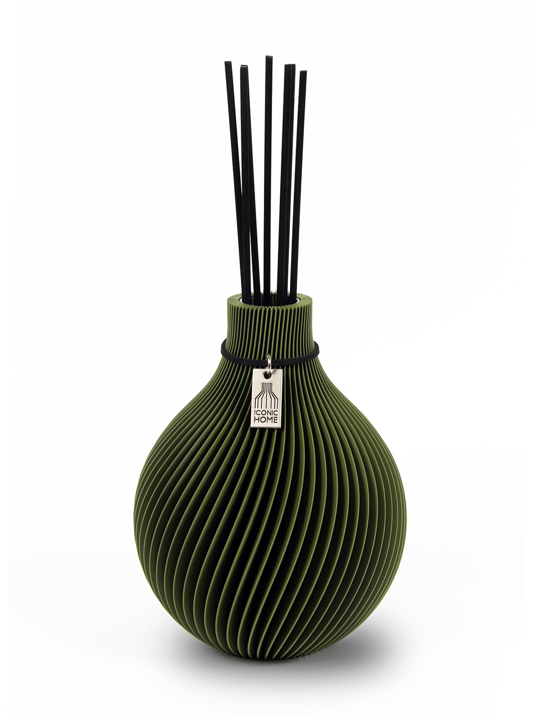 Raumduft Diffuser Duftvase Sphere mit Duftstäbchen von ICONIC HOME in moss green