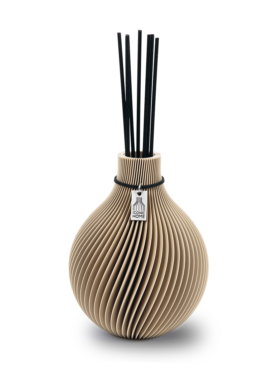 Raumduft Diffuser Duftvase Sphere mit Duftstäbchen von ICONIC HOME in natural oak