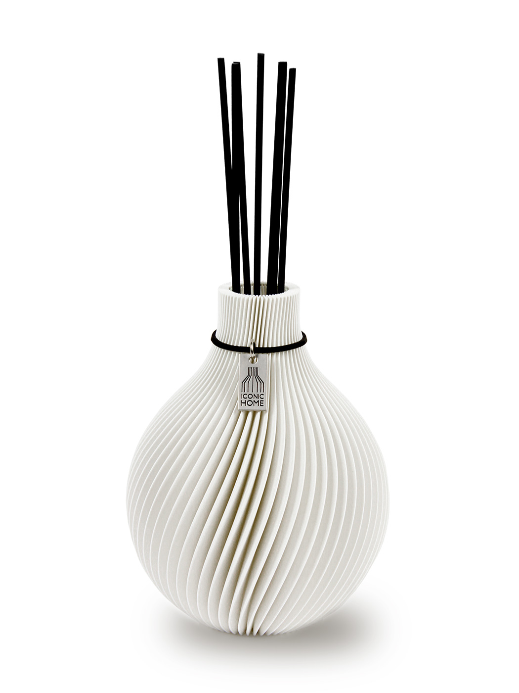 Raumduft Diffuser Duftvase Sphere mit Duftstäbchen von ICONIC HOME in pure white