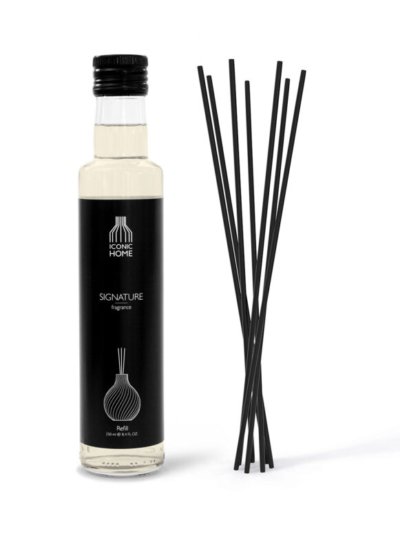 Room fragrance oil Signature Fragrance with fragrance sticks from ICONIC HOME 250ml