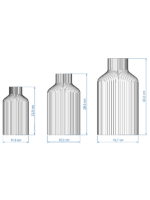 Vase Pure set of 3 Dimensional drawing