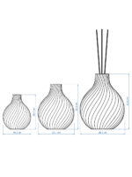 Vaso Sfera set di 3 con disegno dimensionale del vaso profumato grande