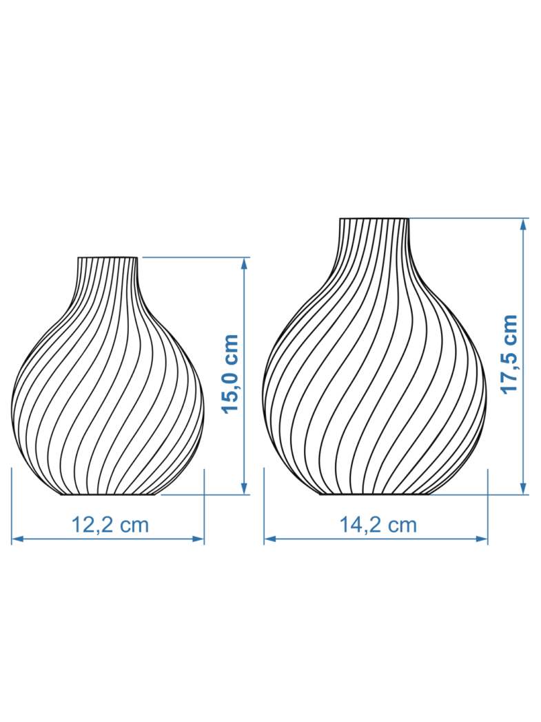 Vase de table Sphere Dessin coté