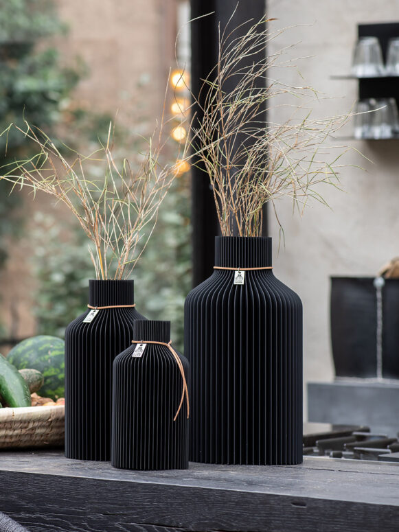 Vase Pure Set in deep black