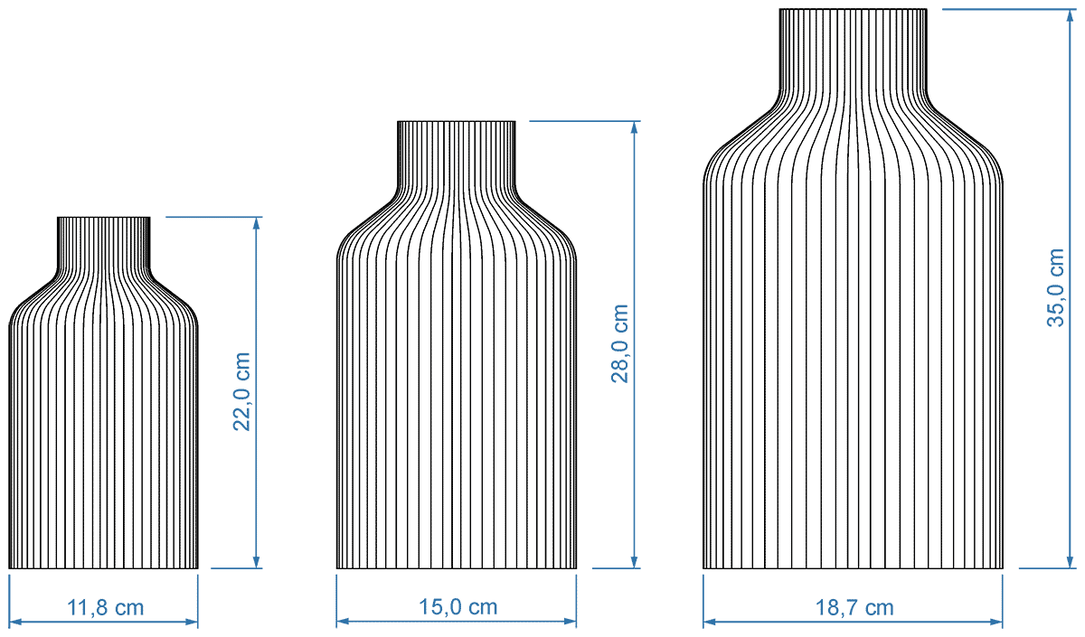 Informazioni sulle dimensioni Vaso Pure di ICONIC HOME