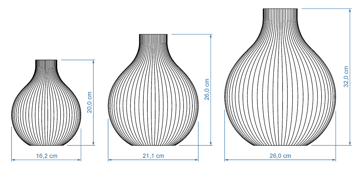 Vase Sphere ICONIC HOME Size Guide