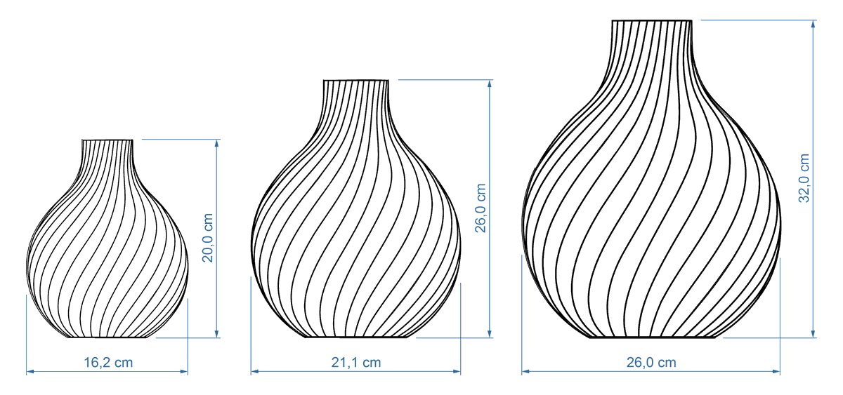 Vase Sphere ICONIC HOME Size guide