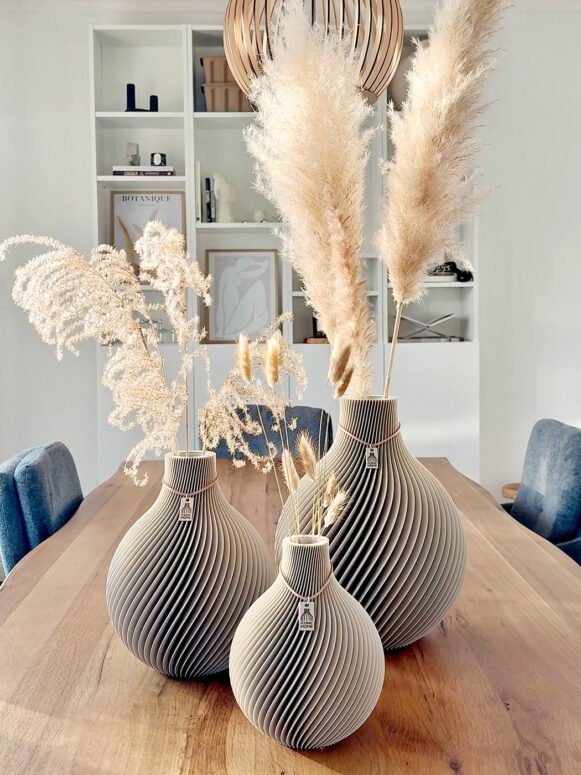 Vase Sphere Set von ICONIC HOME mit Pampasgras Deko