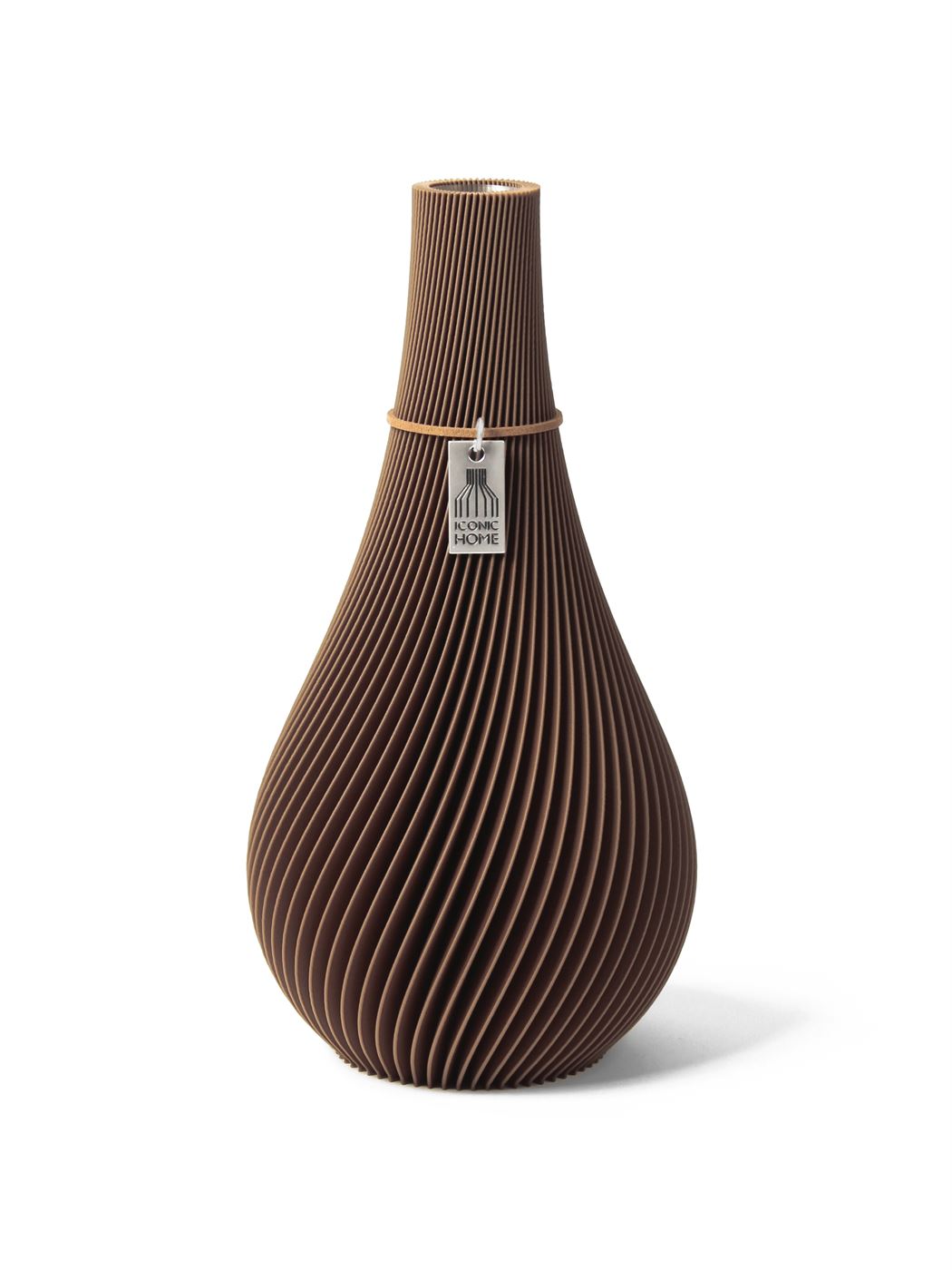 Vase Twist Choco Brown Small ICONIC HOME