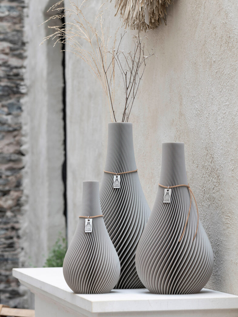 Vaso Twist set di 3 accogliente greige ICONIC HOME