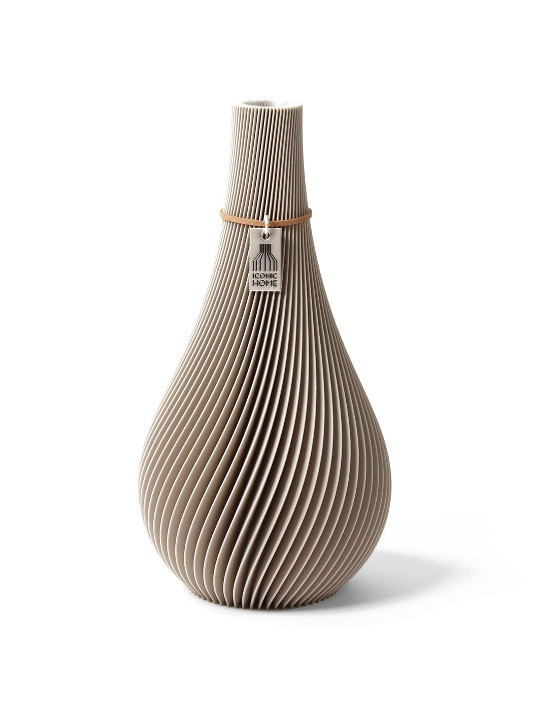 Vase Twist Cozy Greige Small ICONIC HOME