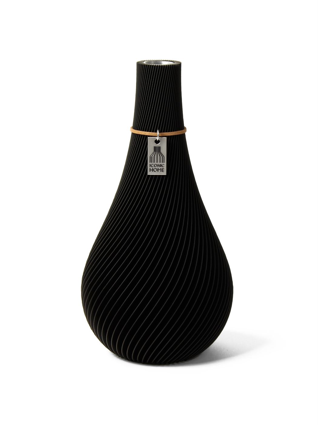 Vase Twist schwarz Deep Black Small ICONIC HOME
