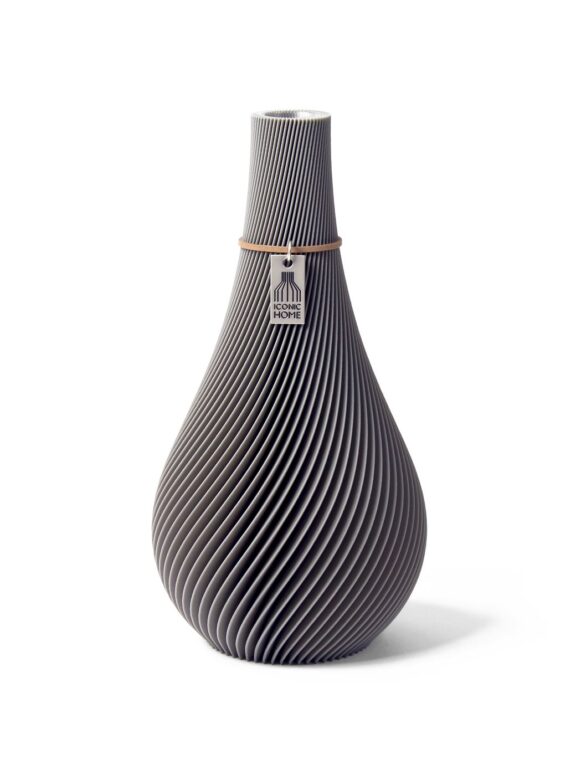 Vase Twist hellgrau Dreamy Grey Small ICONIC HOME