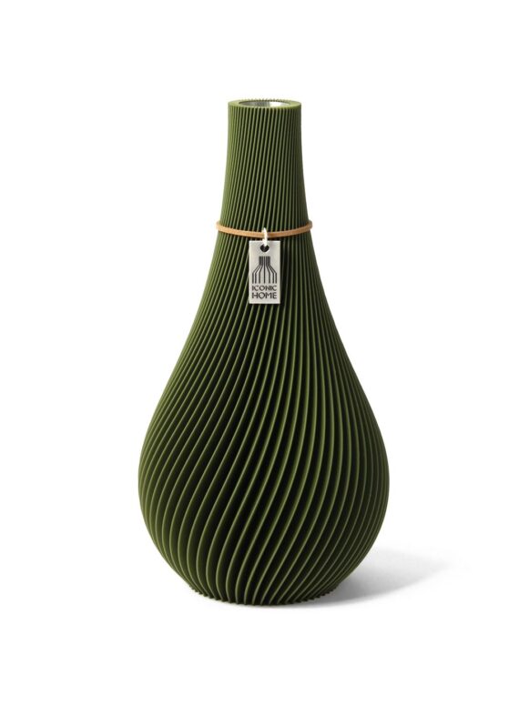 Vase Twist grün Moss Green Small ICONIC HOME
