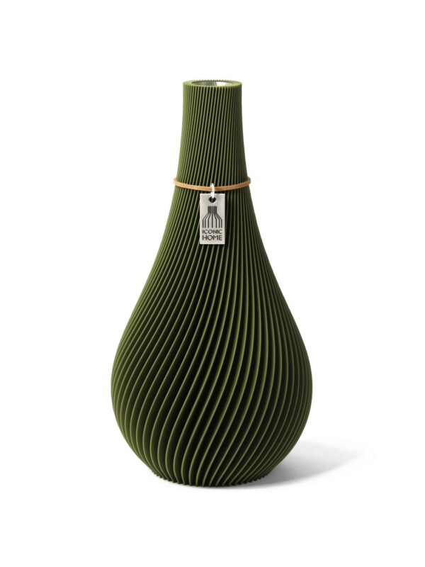 Vase Twist grün Moss Green Small ICONIC HOME