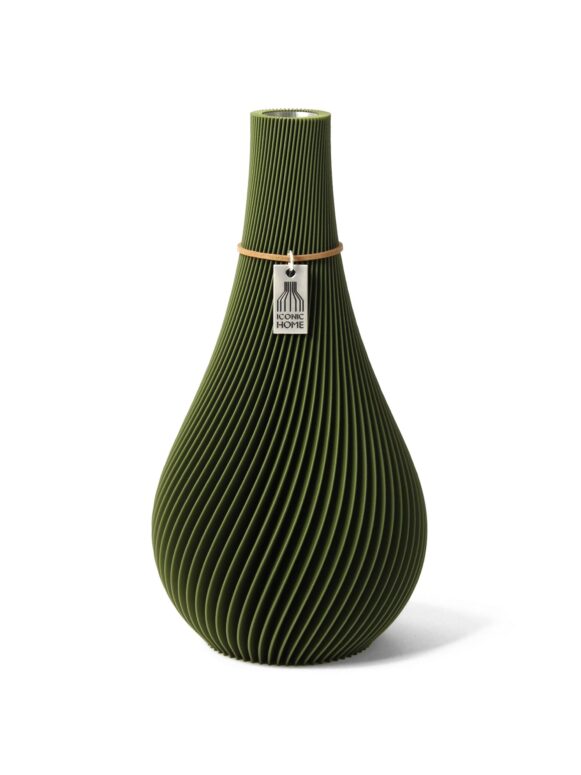 Vase Twist Moss Green Small ICONIC HOM High Resolution