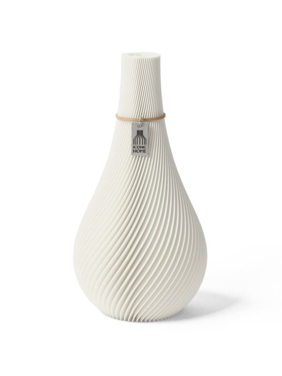 Vase Twist pure white ICONIC HOME