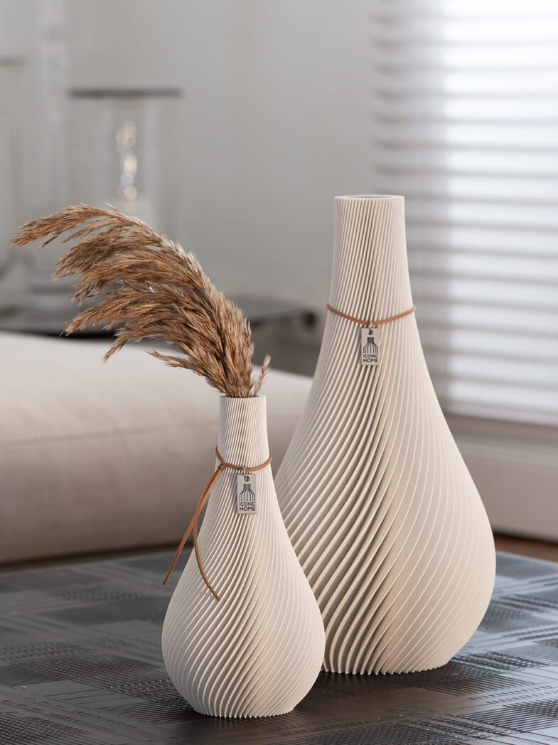 Vase Twist blanc en set